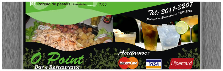 cardápio O Point